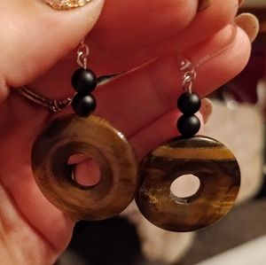 Tiger's Eye/Onyx Earrings